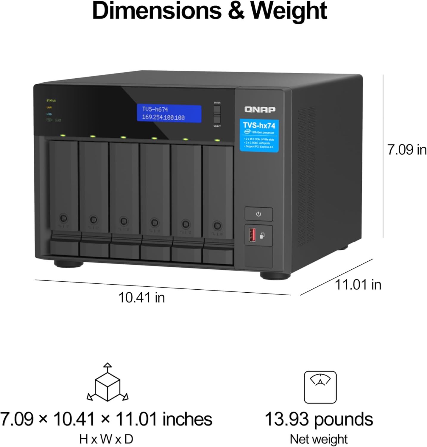 QNAP TVS-h674-i5 High-Speed Desktop NAS - Diskless