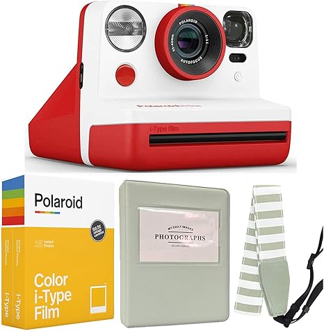 Polaroid Now i-Type Instant Camera Red Film Bundle