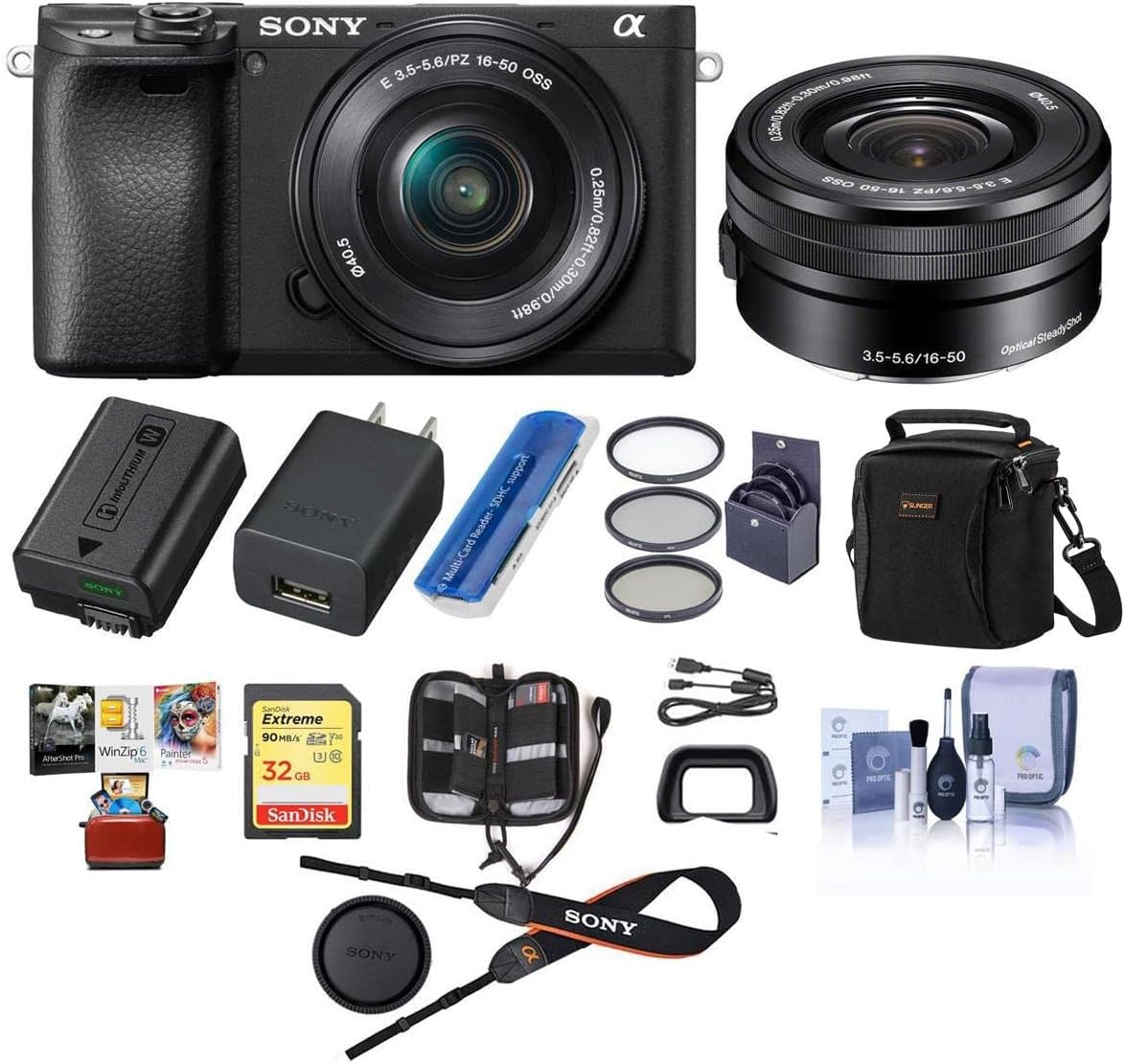 Sony Alpha a6400 Mirrorless Camera 16-50mm Lens Bundle