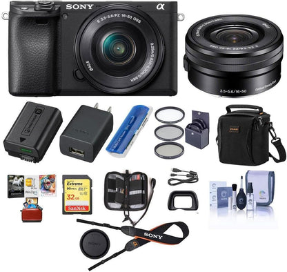 Sony Alpha a6400 Mirrorless Camera 16-50mm Lens Bundle