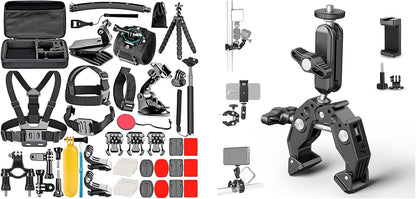 Neewer Action Camera 50-in-1 Accessory Super Clamp Kit