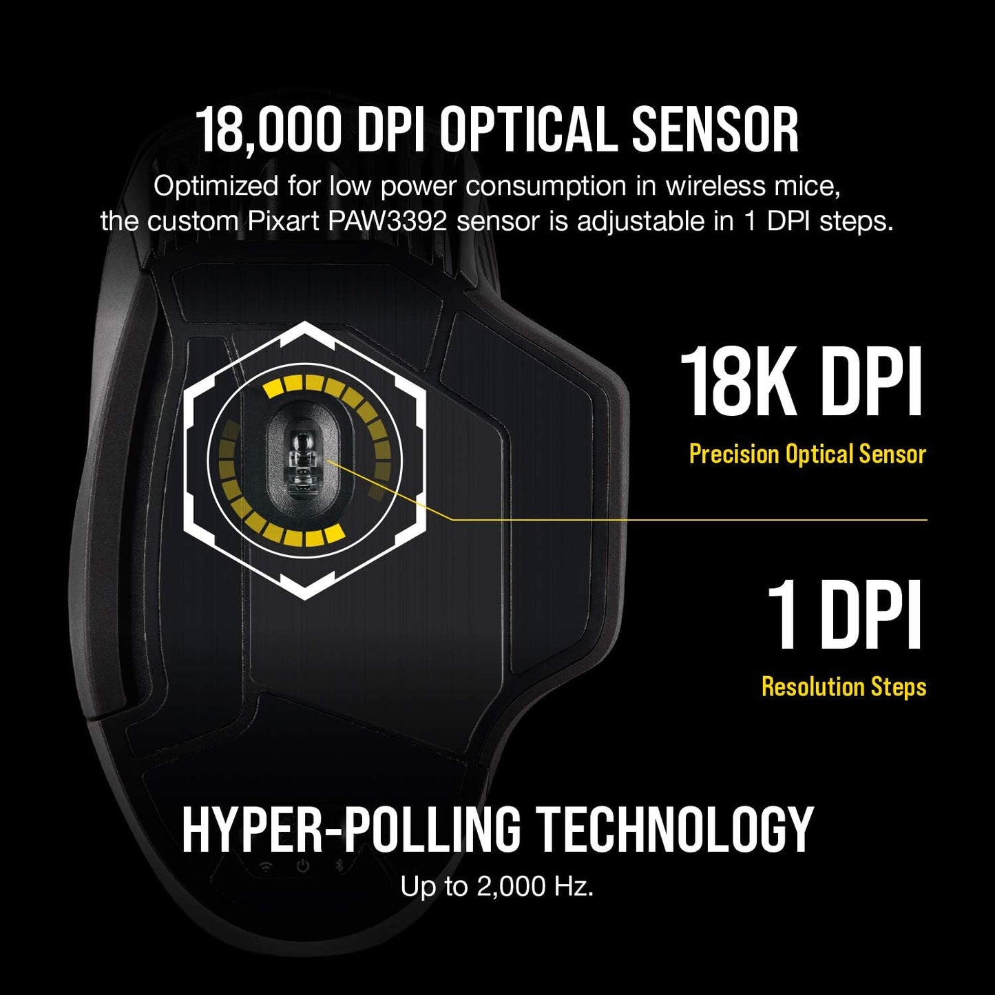 Corsair CH-9315511-NA Dark Core RGB Pro SE Wireless Gaming Mouse