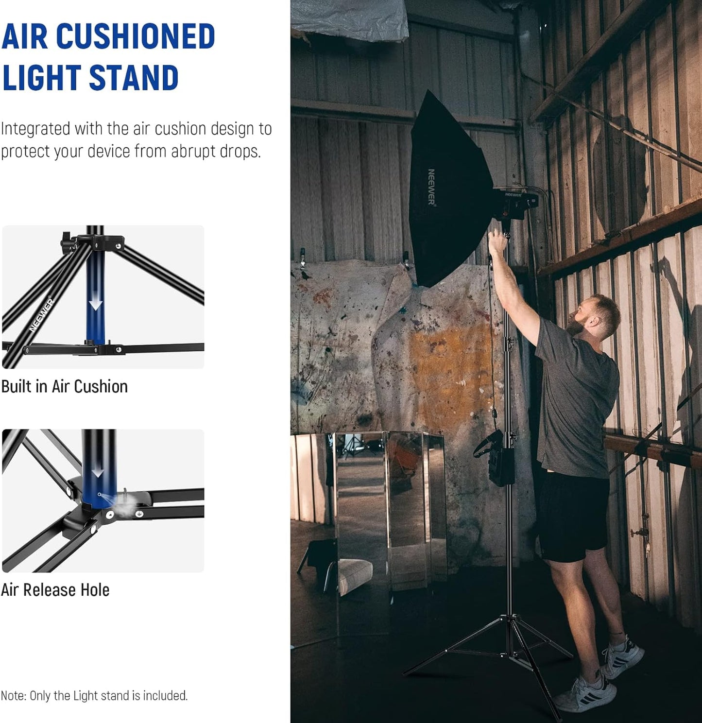 Neewer ST-280AC 9.2ft Air Cushioned Heavy Duty Light Stand