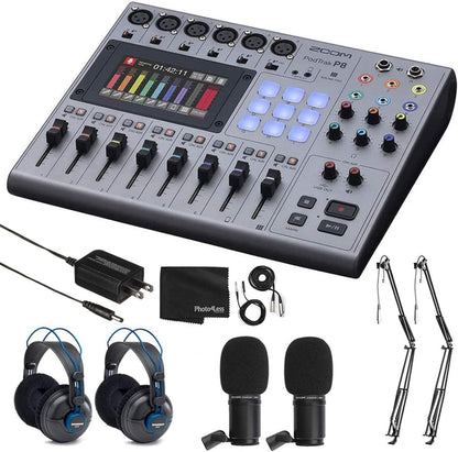 Zoom ZP8 K3 PodTrak P8 Podcast Recording Bundle