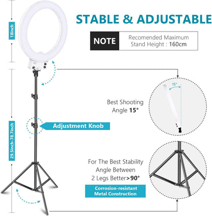 Neewer 10093389 18 inch LED Ring Light Stand Kit