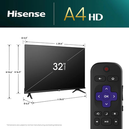 Hisense 32A4HNR 32-Inch Roku Smart TV - 2024