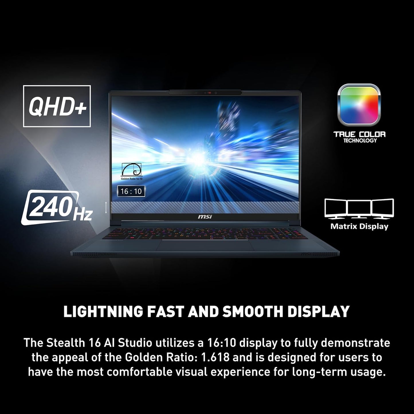 MSI STEALTH16A1036 RTX 4070 Gaming Laptop 1TB SSD