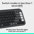 Logitech 920-013051 POP ICON Keys Bluetooth Wireless Keyboard Graphite