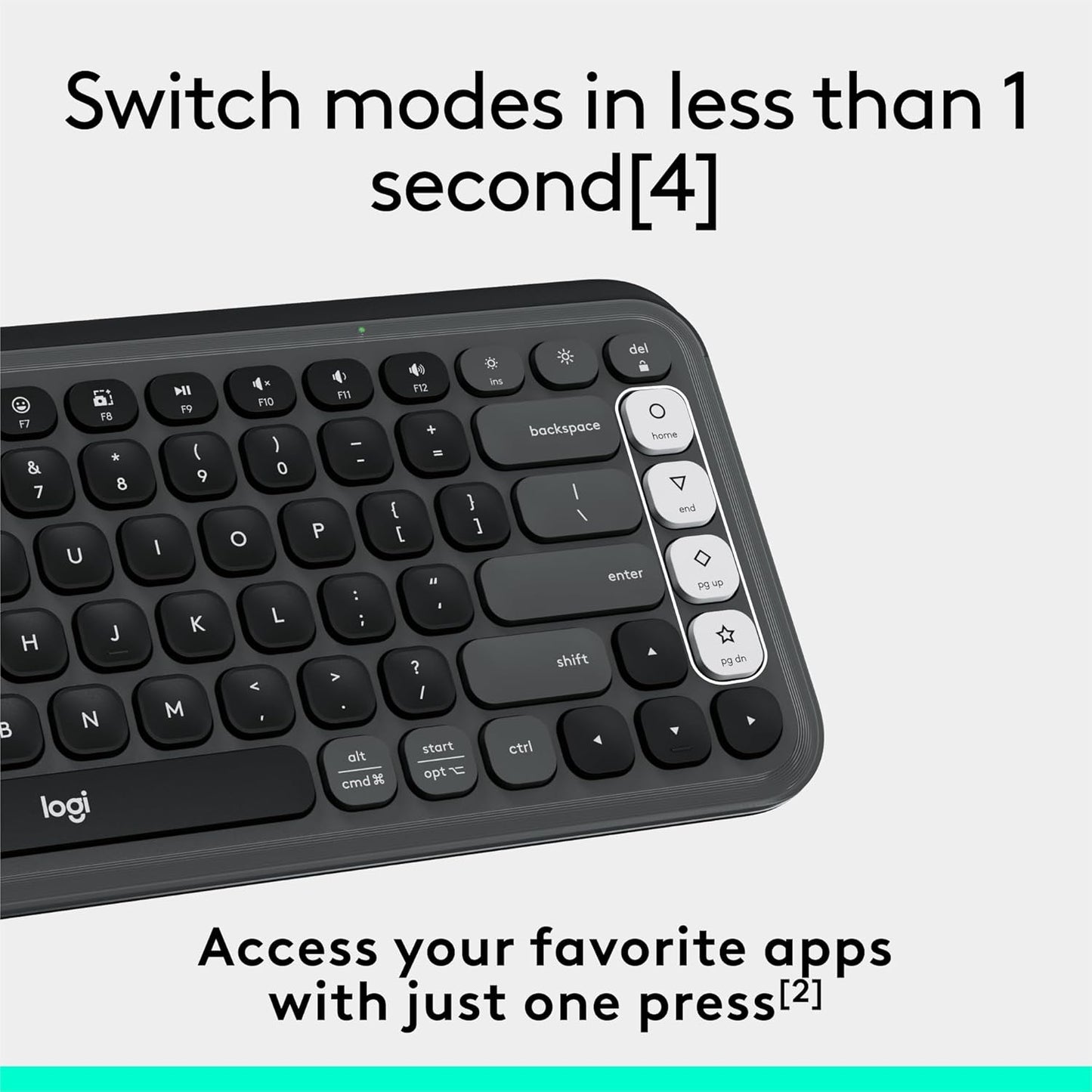 Logitech 920-013051 POP ICON Keys Bluetooth Wireless Keyboard Graphite