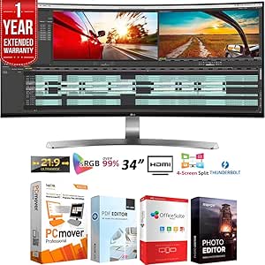 LG E9LG34UC98 34-Inch Curved Ultrawide WQHD Monitor