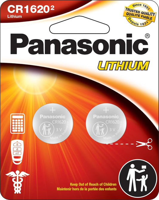 Panasonic CR1620PA/2BL Lithium Coin Cell Batteries 2-Pack