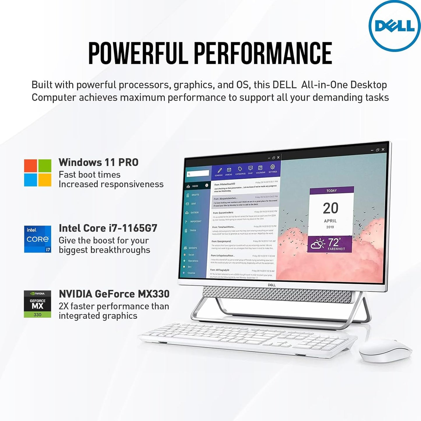 Dell Inspiron 27 All-in-One i7 MX330 Touchscreen Desktop