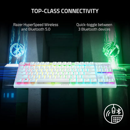 Razer DeathStalker V2 Pro TKL White Wireless Gaming Keyboard (Renewed)