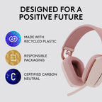 Logitech 981-001258 Zone Vibe 100 Wireless Headset Rose (Renewed)