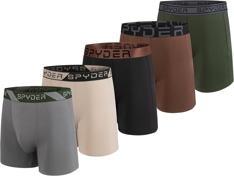 Spyder Mens Boxer Briefs 5 Pack Poly Spandex Performance Underwear — main product image