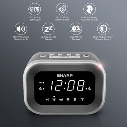 Sharp Big Bang Super Loud Alarm Clock for Heavy Sleepers