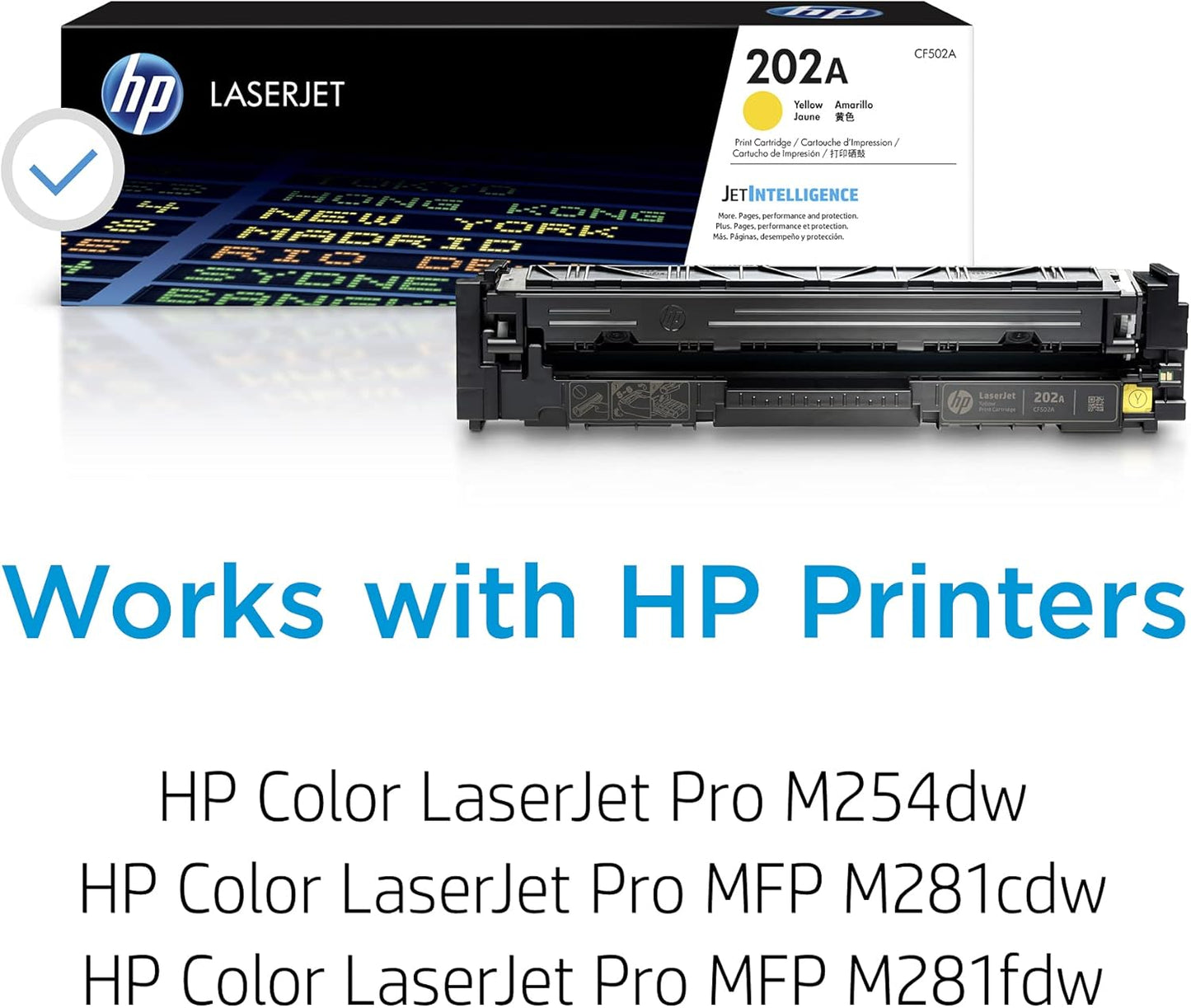 HP CF502A 202A Yellow LaserJet Toner Cartridge