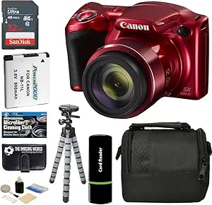 Canon SX420 RD K1 PowerShot 42x Zoom Digital Camera Red Bundle