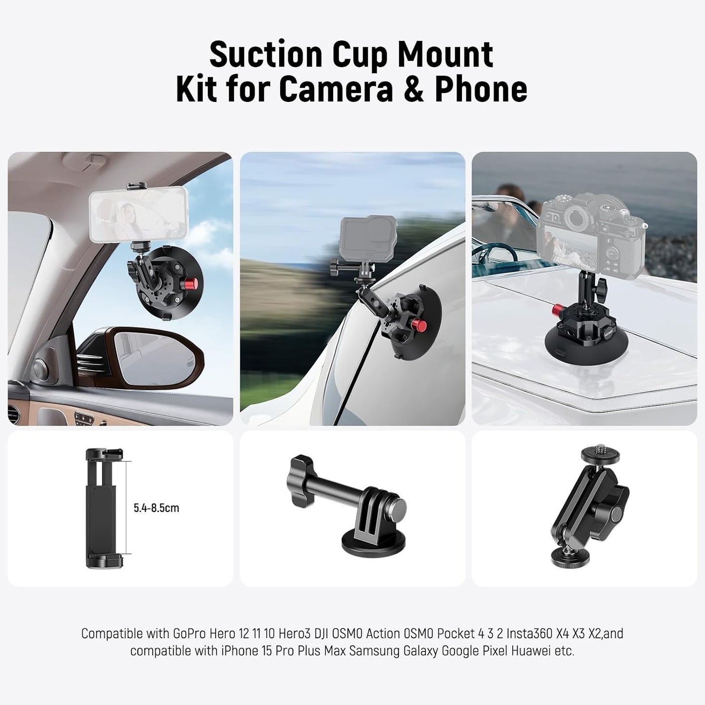 Neewer 10104419 4.5" Suction Cup Camera Mount
