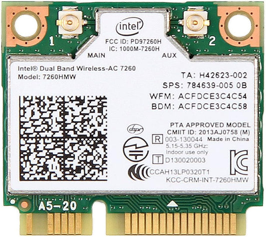 Intel 7260HMW WiFi Wireless-AC Dual Band Bluetooth