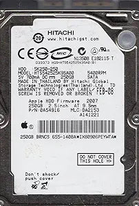 Hitachi HTS542525K9SA00 250GB 2.5" Hard Drive OEM