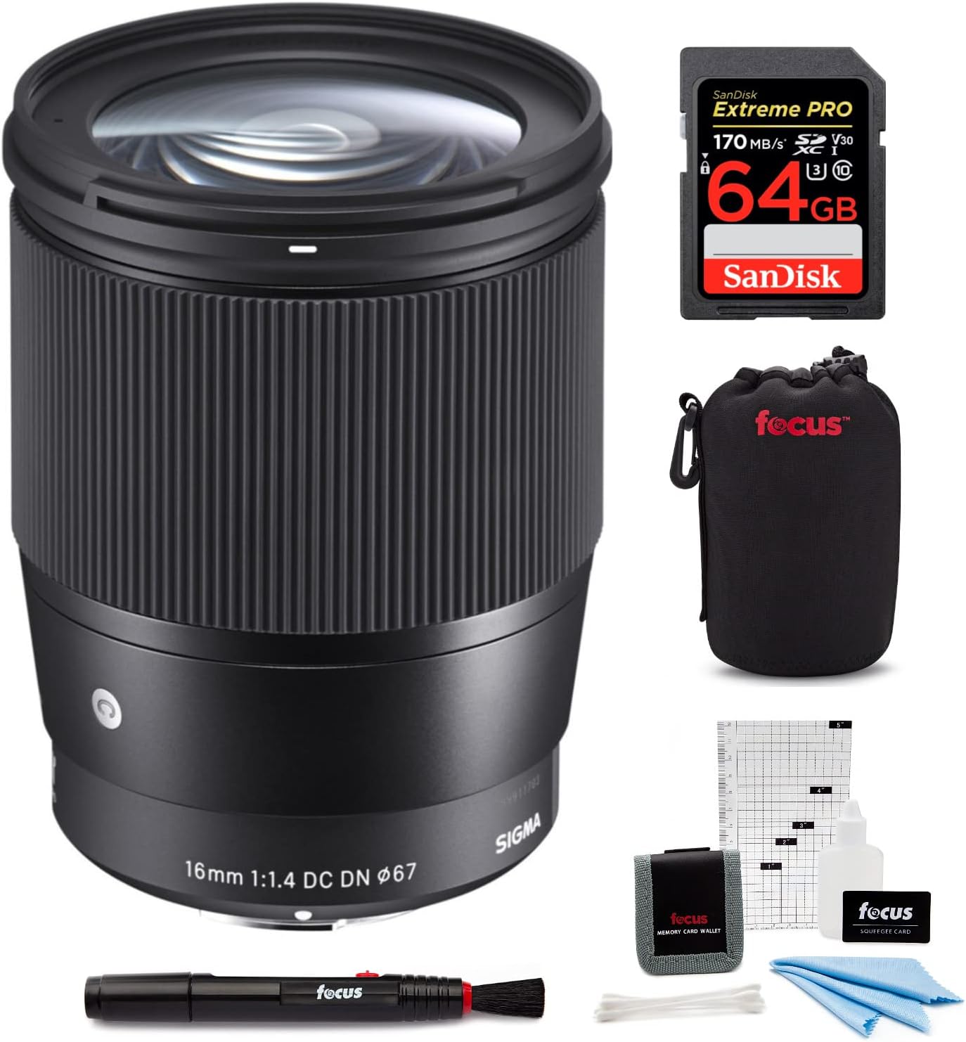 Sigma DC DN 16mm F1.4 Lens - Canon EF-M Bundle