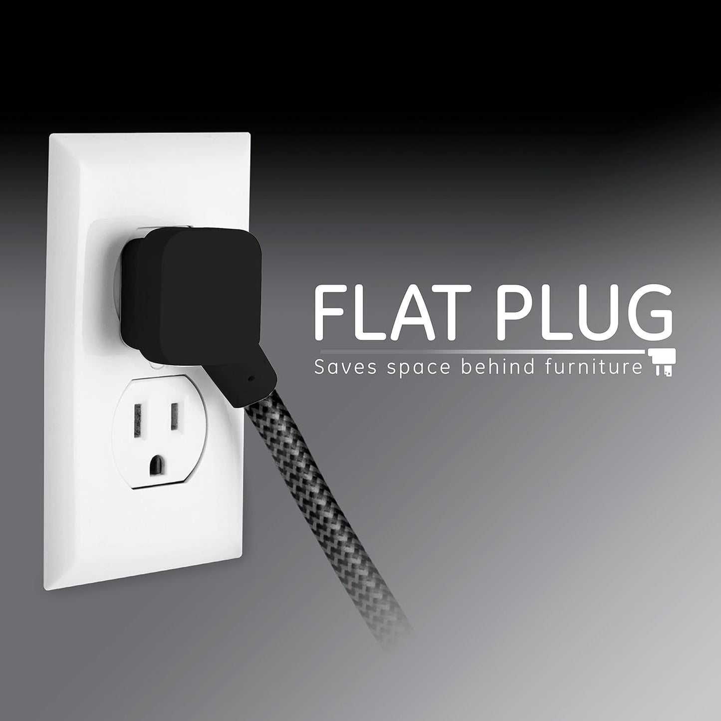 GE 41282 8ft Braided 3-Outlet Extension Cord