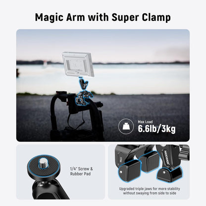 Neewer ST88 Super Clamp 3" Dual Ballhead Magic Arm Phone Mount
