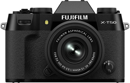 Fujifilm 16828777 X-T50 Black Mirrorless Camera with 15-45mm Lens