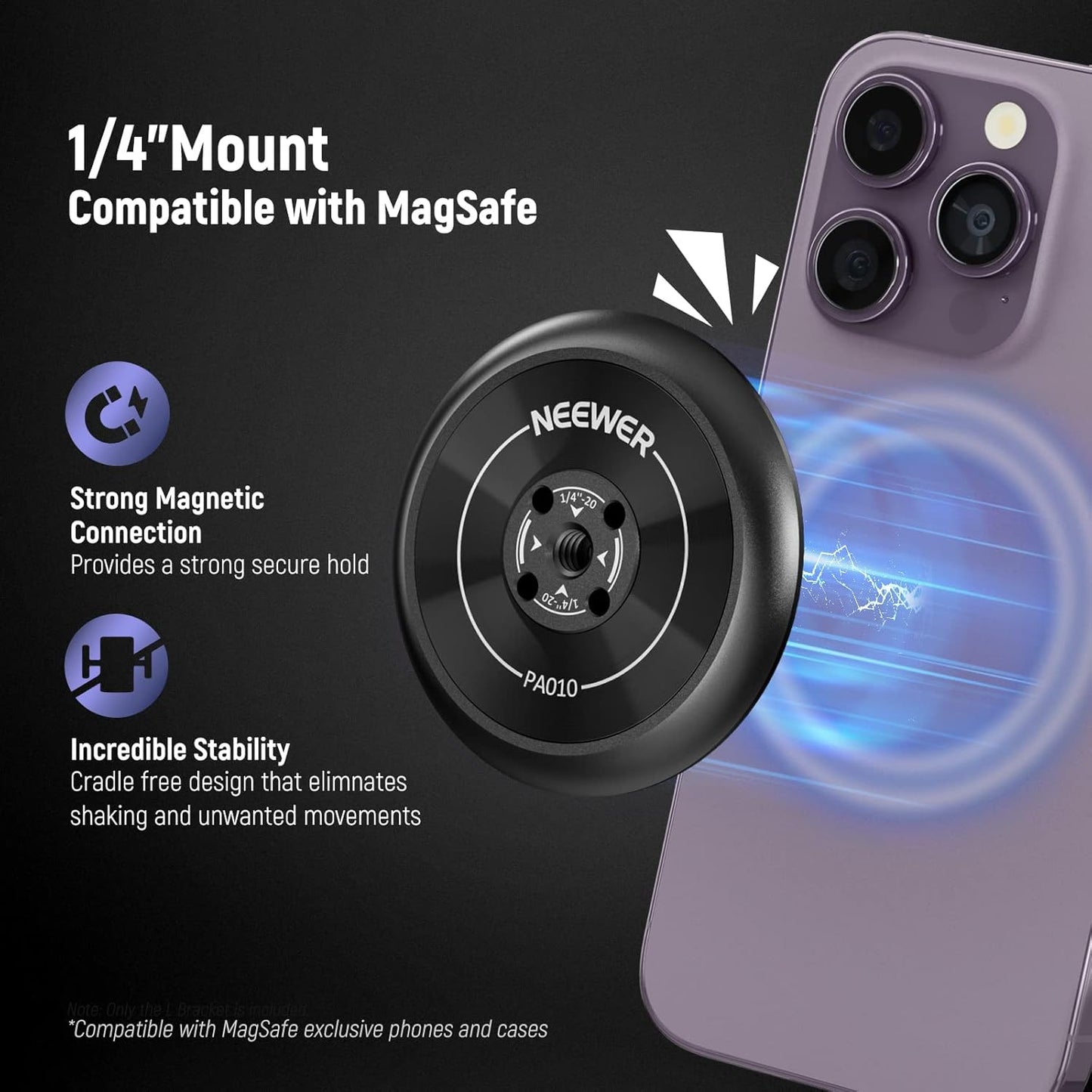 NEEWER PA010 Magnetic Phone Tripod Mount - MagSafe Compatible