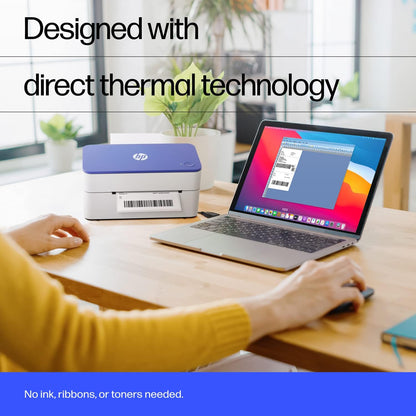 HP HPKE100 Shipping Label Printer - 4x6 Direct Thermal, USB