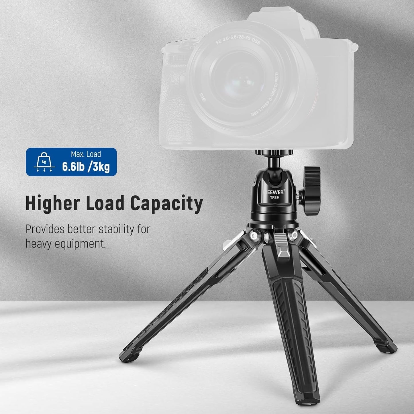 Neewer TP29 Mini Table Tripod: 360° Ball Head, Portable Camera Stand