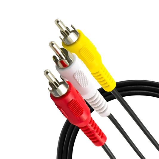 GE 23216 RCA Audio/Video Cable - 6 ft, 3-Male to 3-Male