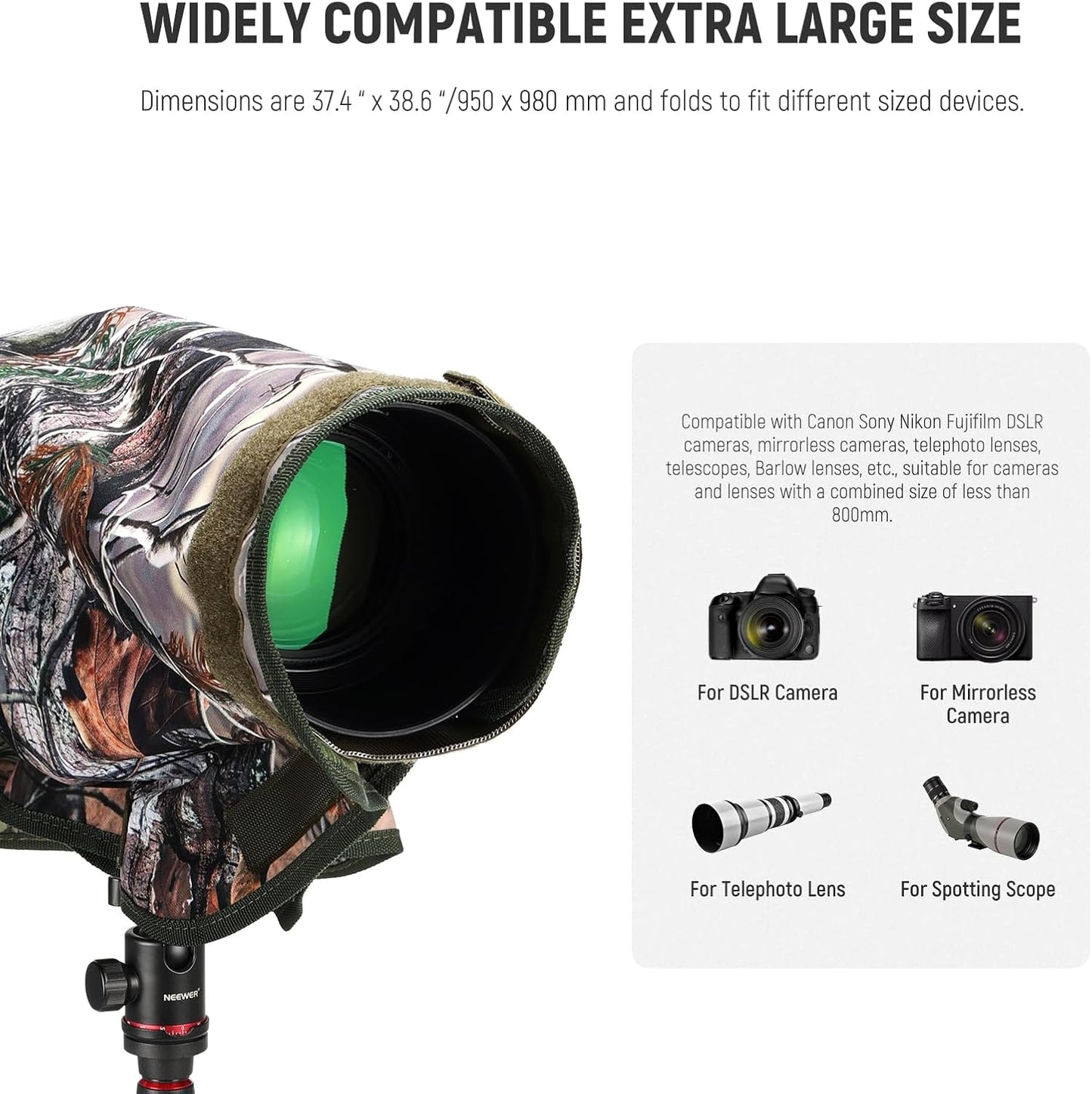 Neewer 10103334 XL Camouflage Waterproof Camera Rain Cover