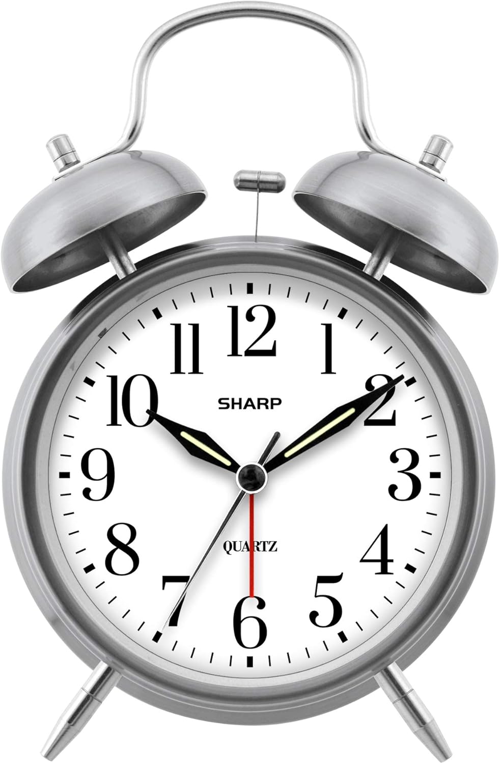 Sharp Twin Bell Alarm Clock - Loud for Heavy Sleepers