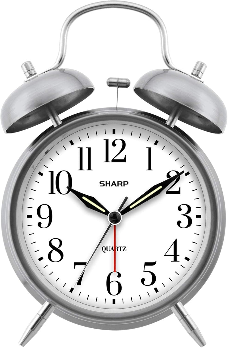 Sharp Twin Bell Alarm Clock - Loud for Heavy Sleepers — main product image