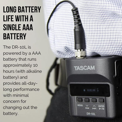 Tascam 4330376543 DR-10L Lavalier Mic & Recorder Bundle