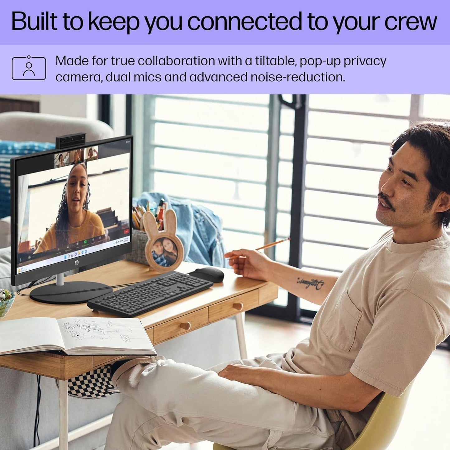 HP TPC-Q091 24" Ultra 5 AI All-in-One Desktop