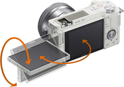 Sony ZV-E10 (White) Mirrorless Vlogging Camera - 16-50mm Lens Bundle