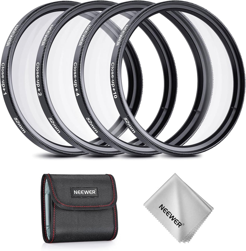 Neewer 10103023 52mm Macro Close Up Lens Filter Kit +1+2+4+10 — main product image