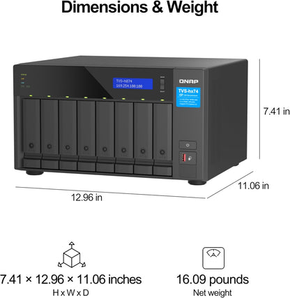 QNAP TVS-h874-i7-32G-US - 8 Bay NAS with Intel Core i7 CPU