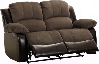 Lexicon 194840172147 Faux Leather Reclining Loveseat Sofa Brown