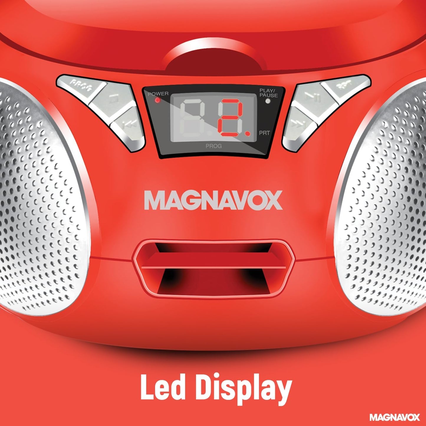 Magnavox MD6924 Portable CD Boombox Radio Red