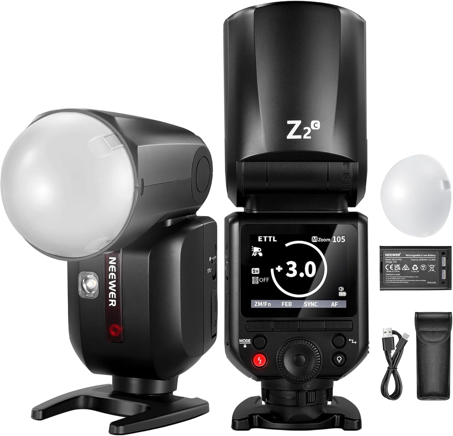 Neewer Z2-C TTL Round Head Flash Speedlite for Canon