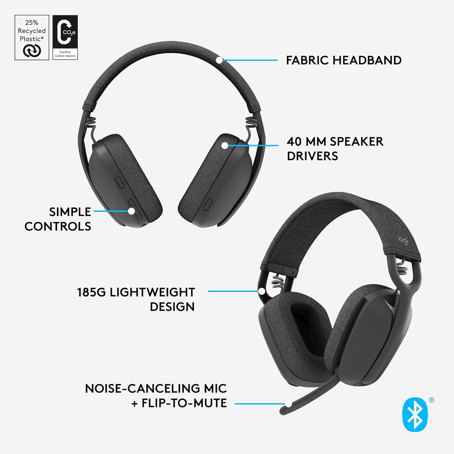 Logitech 981-001256 Zone Vibe 100 Wireless Headphones