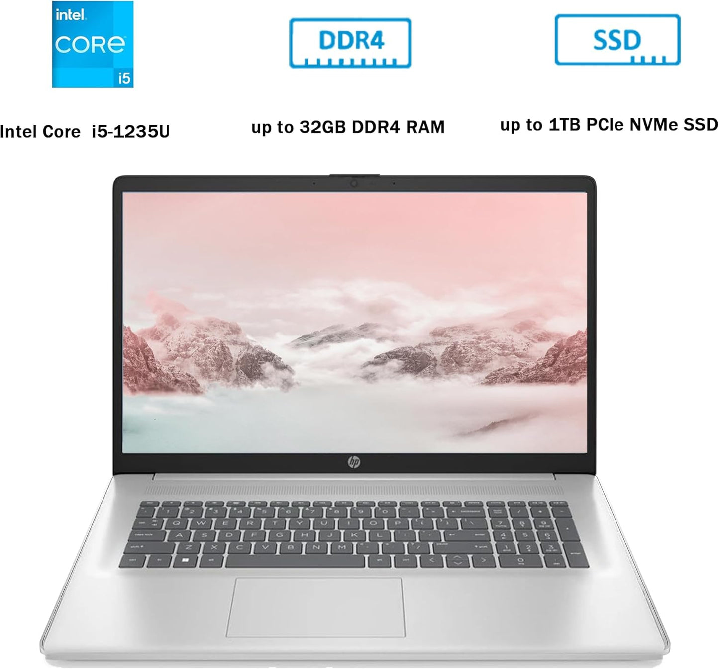 HP 17 Laptop i5-1235U 32GB 1TB SSD 17.3" FHD Renewed