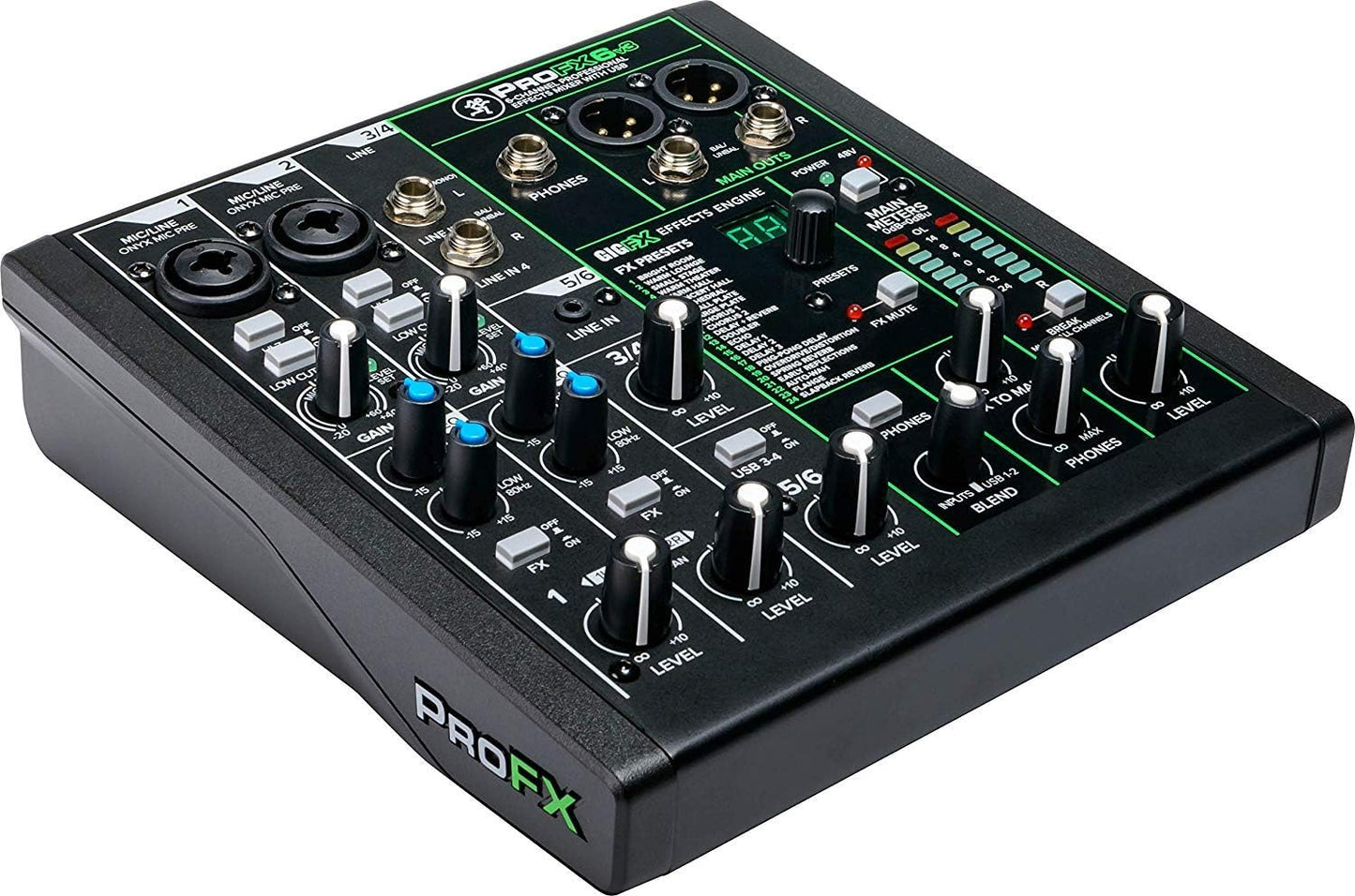 Gravity PROFX6V3+XLR Mackie 6-Channel Mixer XLR Cables Bundle