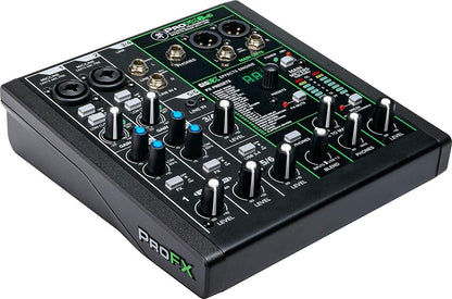 Gravity PROFX6V3+XLR Mackie 6-Channel Mixer XLR Cables Bundle