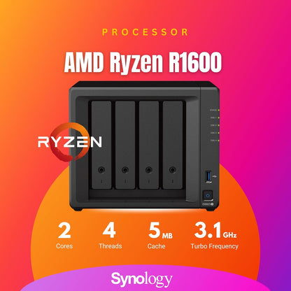 Synology NAS DS923+ 4-Bay AMD Ryzen 2TB NVMe SSD