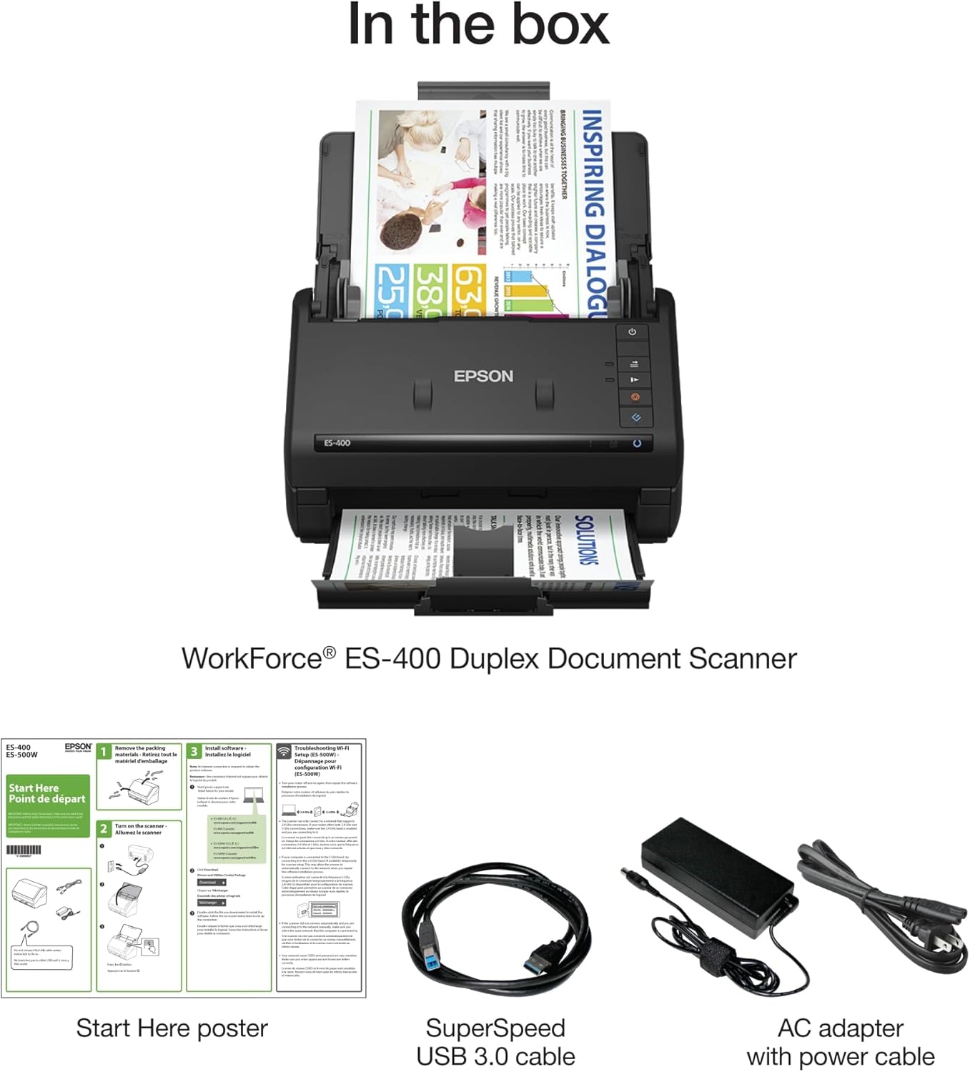 Epson WorkForce ES-400 Color Duplex Document Scanner ADF